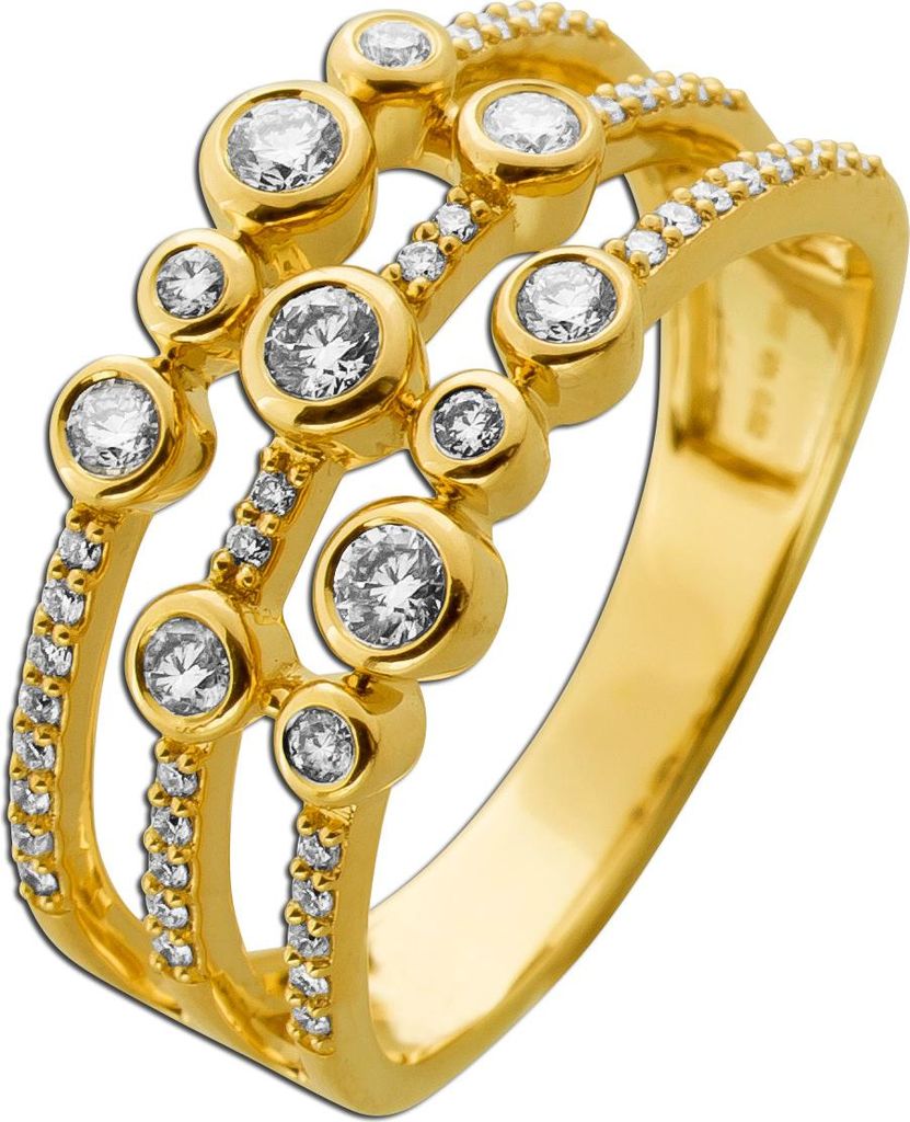 Diamant Ring Gold 585 14K Natur Edelsteine 0.52ct 19