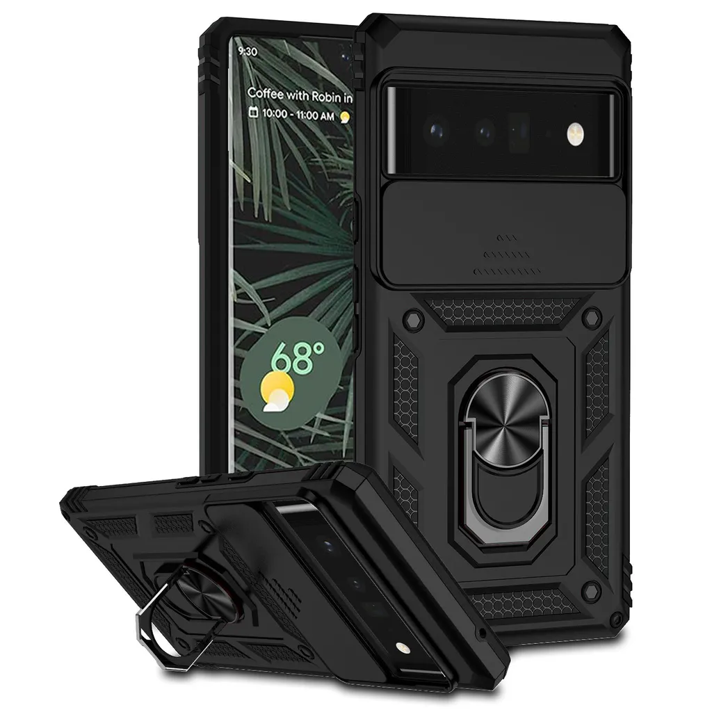 Custodia Google Pixel 6 Pro Antiurto con Copertura Fotocamera Nera