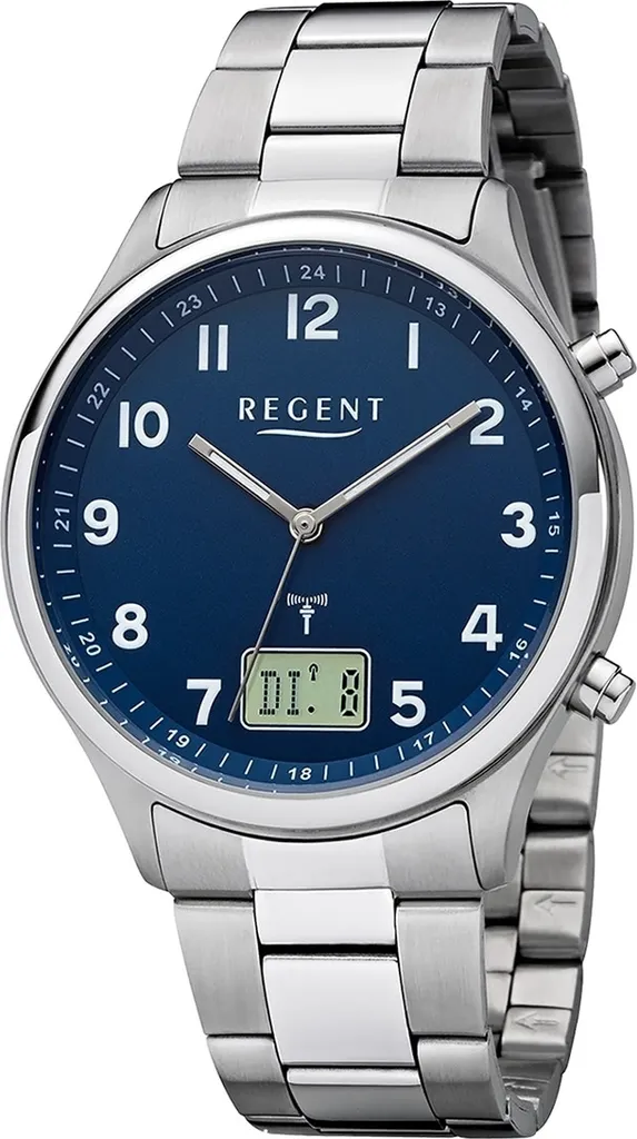 Regent orologio da uomo in metallo orologio da polso al quarzo argento orologi radiocontrollati D2URFR281