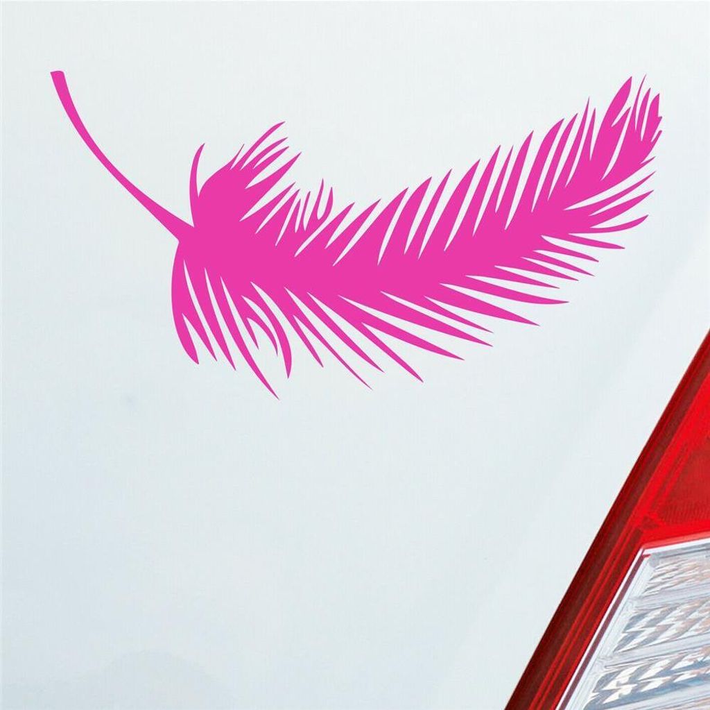 Auto Aufkleber Feder Federn Tuning Deko Vintage 10x5,5 cm Pink Sticker Heckscheibenaufkleber