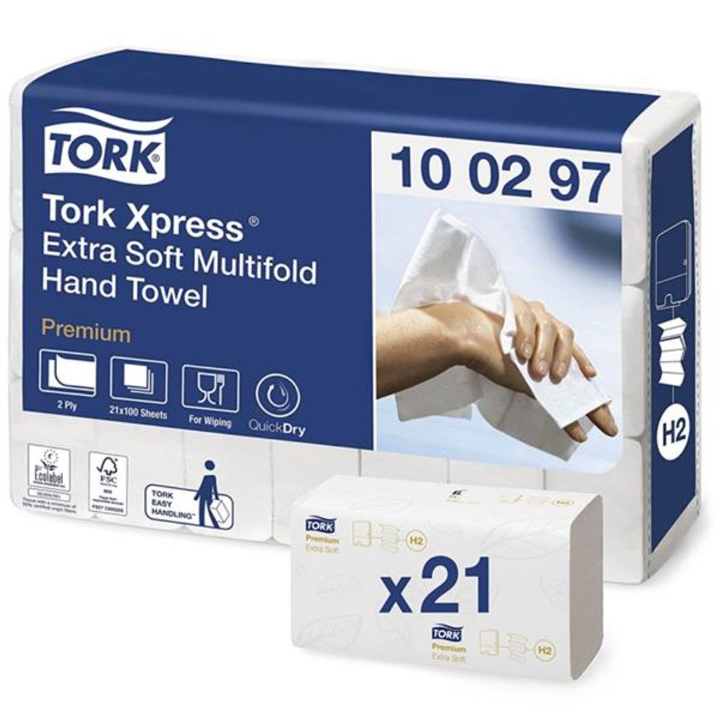 H2 Premium Tork Xpress extra weiche Multifold Papierhandtücher 100297 