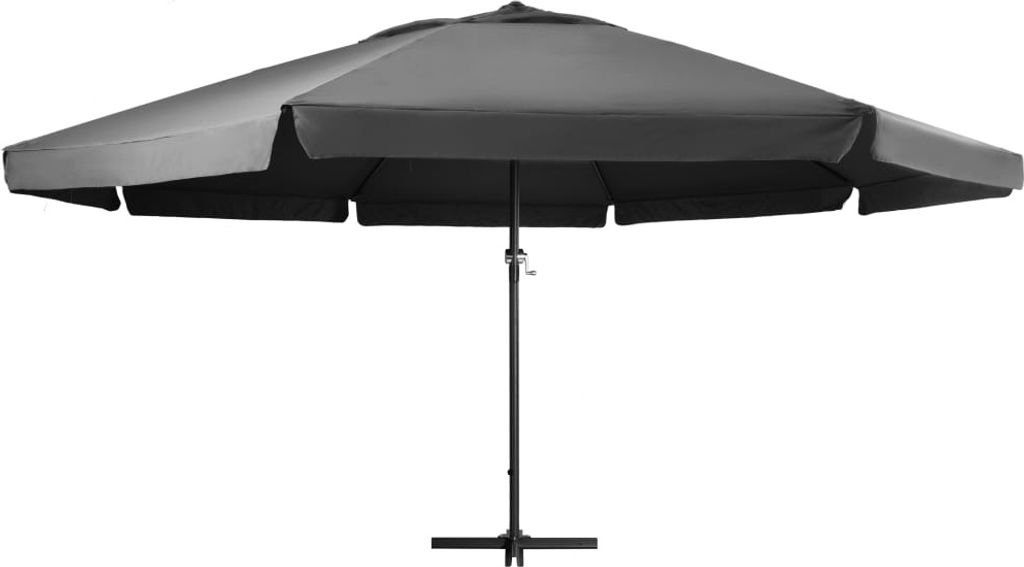 vidaXL Parasol avec mât en aluminium 600 cm Anthracite Image du produit 