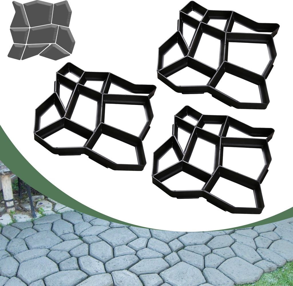 Hengda 3 ks dlažobná forma 43*43*4 cm, betónová forma DIY Obrázok produktu 