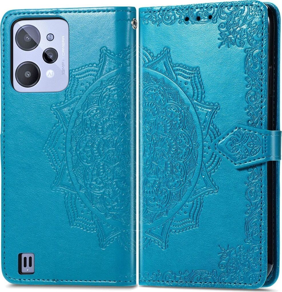 Mobigear Mandala Realme C31 Hülle Klapphülle Geldbörse - Blau