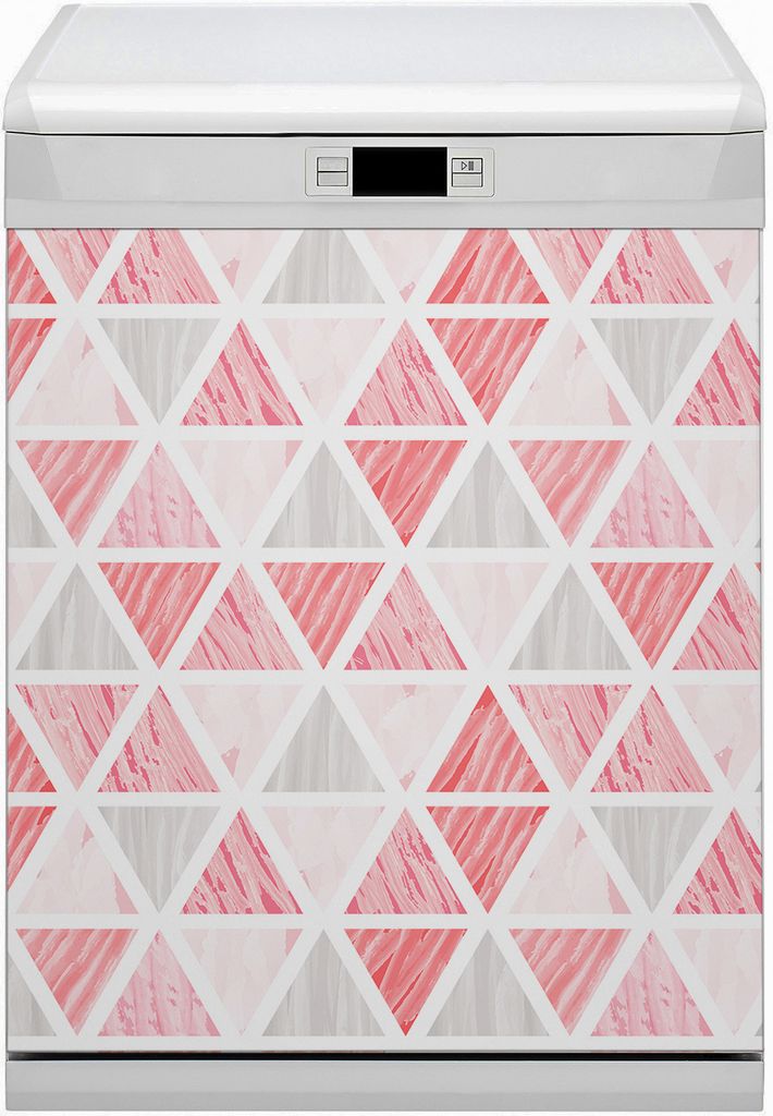 Magnetmatte Geschirrspüle Abwaschbar Küche Magnete Dekor 60x70 cm - Rosa Dreiecke