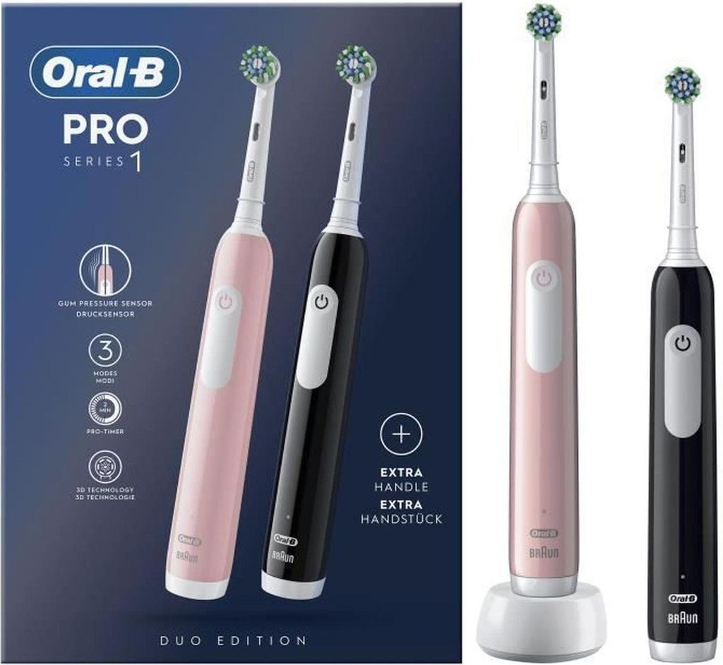 Set 2 Periute de denti electrice, Oral-B, PRO1, u/Roz Obrázek produktu 