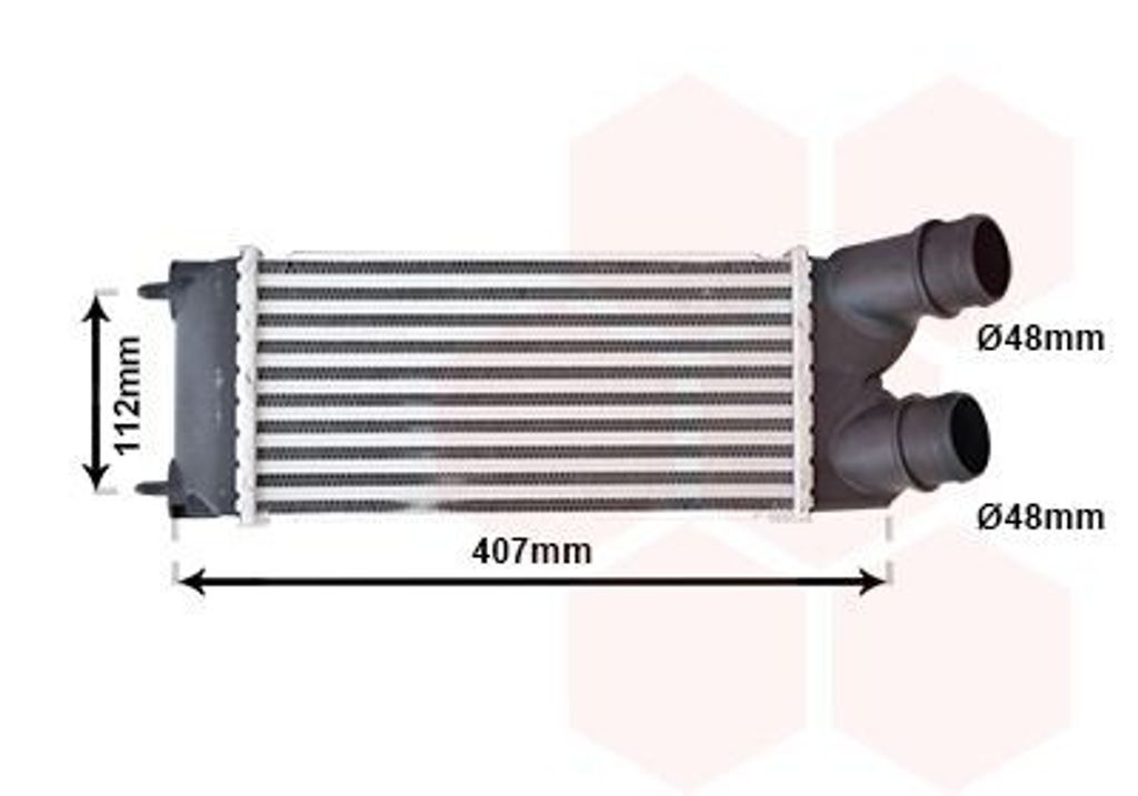VAN WEZEL 40004337 Ladeluftkühler LLK passend für PEUGEOT PARTNER Tepee Turbo Intercooler