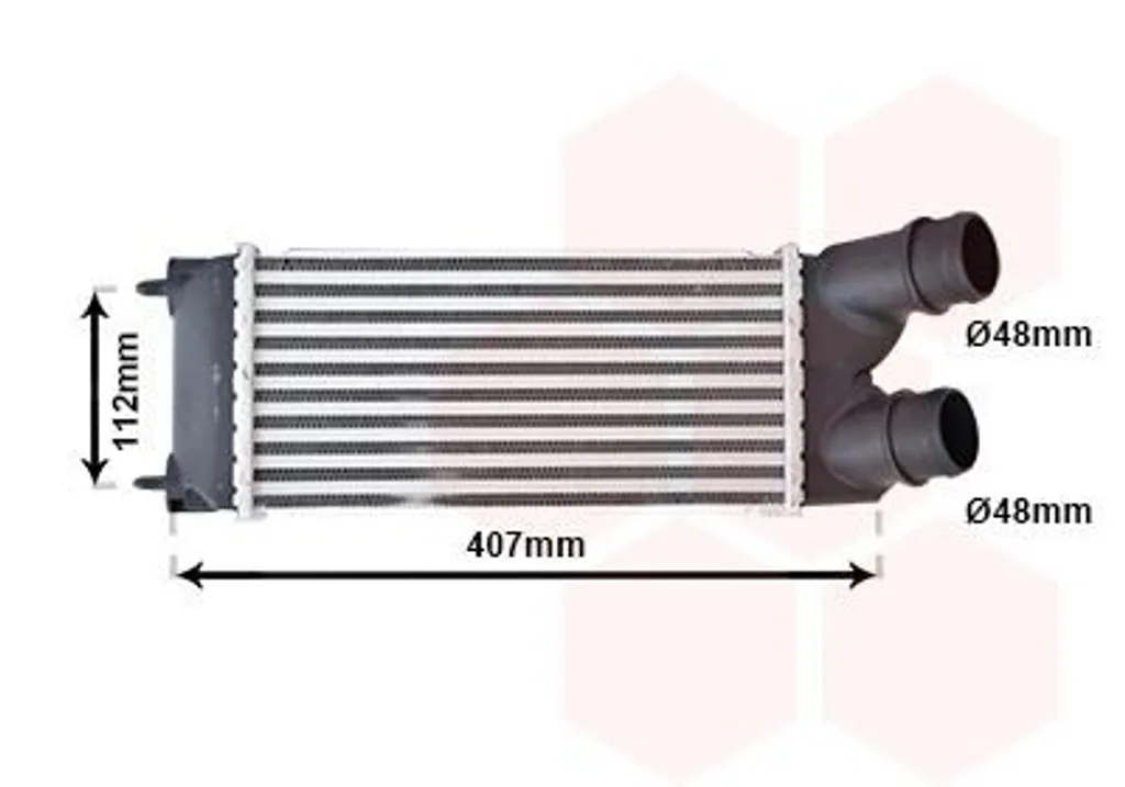 Intercooler VAN WEZEL 40004337 pour PEUGEOT PARTNER Tepee Turbo Diesel