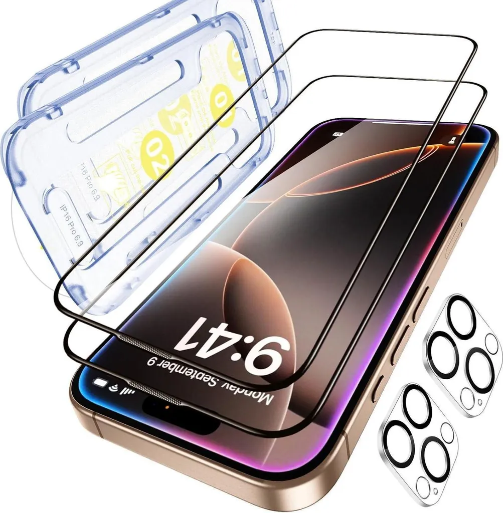 iPhone 16 Pro Max Vetro Protettivo SPARIN - Kit Facile Senza Bolle