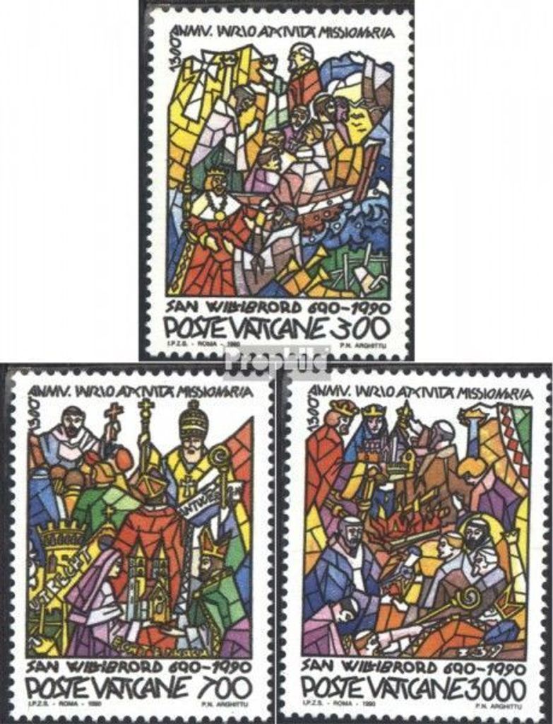 Briefmarken Vatikanstadt 1990 Mi 999-1001 (kompl.Ausg.) postfrisch Hl. Willibrord