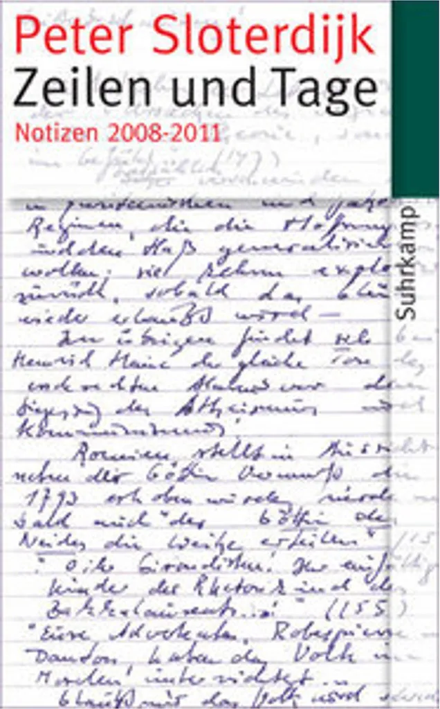 Livre Zeilen und Tage Peter Sloterdijk - Edition Brochée Suhrkamp