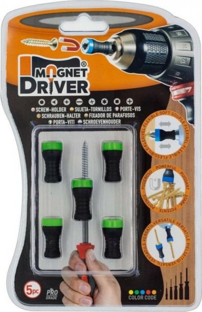 Magnet Driver B50 5-Teiliger Schraubenhalter in Schwarz/Grün geeignet für alle Schraubendreher