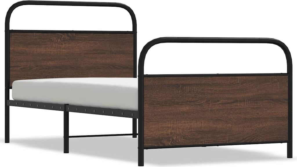 Bettgestell ohne Matratze 100x190 cm Braun Eichen-Optik