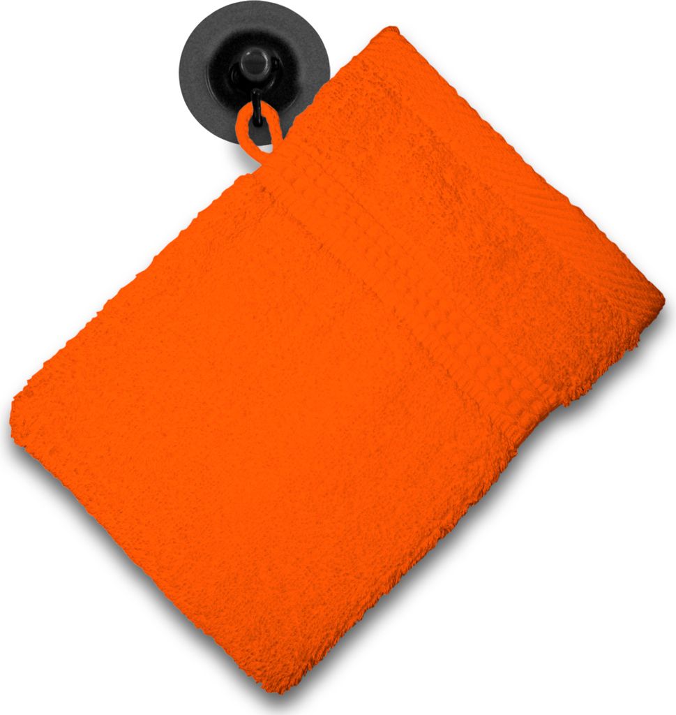 Waschhandschuh Waschlappen orange terra 16x21 cm Frottee Baumwolle Frottierware