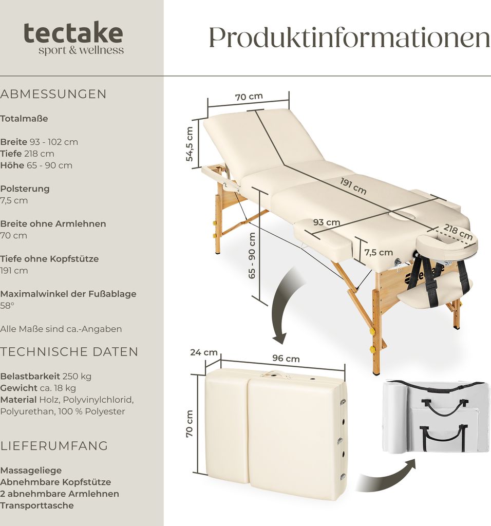 3-zónový masážní stůl Somwang šířka 70 cm, čalounění 7,5 cm Obrázek produktu 13
