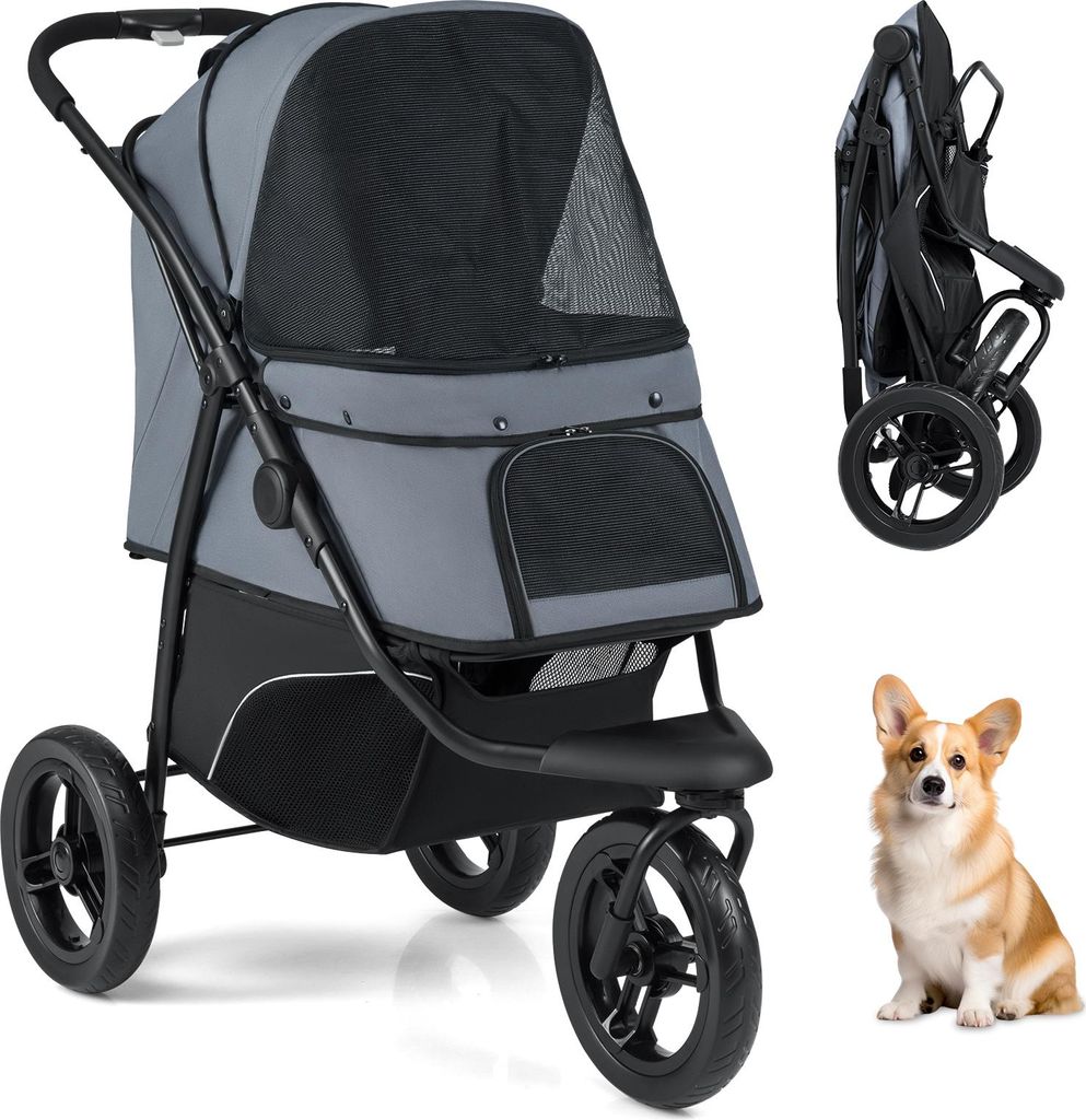 COSTWAY Hundewagen klappbar, Hundebuggy bis 25 kg, Produktbild 
