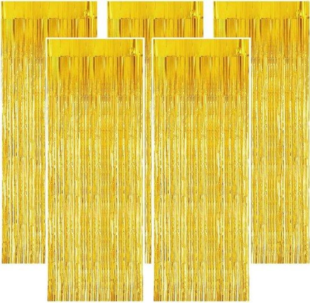 Goldene Glitter Vorhänge 1x2m Metallic Feiertagsdeko