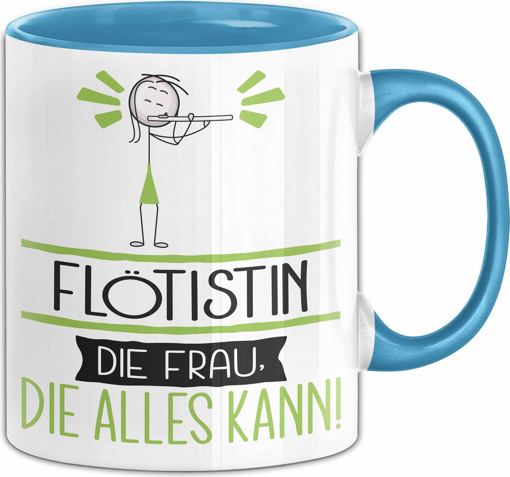 Flötistin Geschenk Tasse Becher Die Frau Die Allen Kann Produktbild 