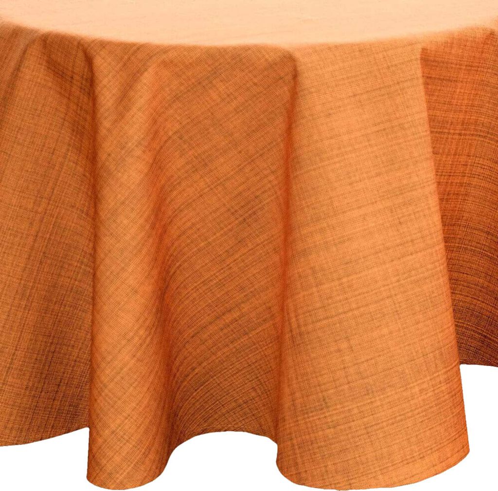 Tischdecke Outdoor Rost Orange Garten Balkon Tischtuch Ø 145 cm rund witterungsbeständig meliert