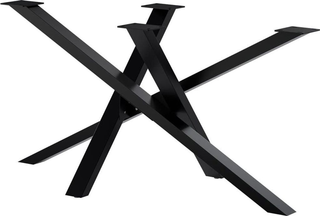 Industrielle Tischbeine – Pfosten – hoher pulverbeschichteter Stahl, einschließlich Bodenplatten, Farbe: Schwarz | Größe: 140x70x72 cm