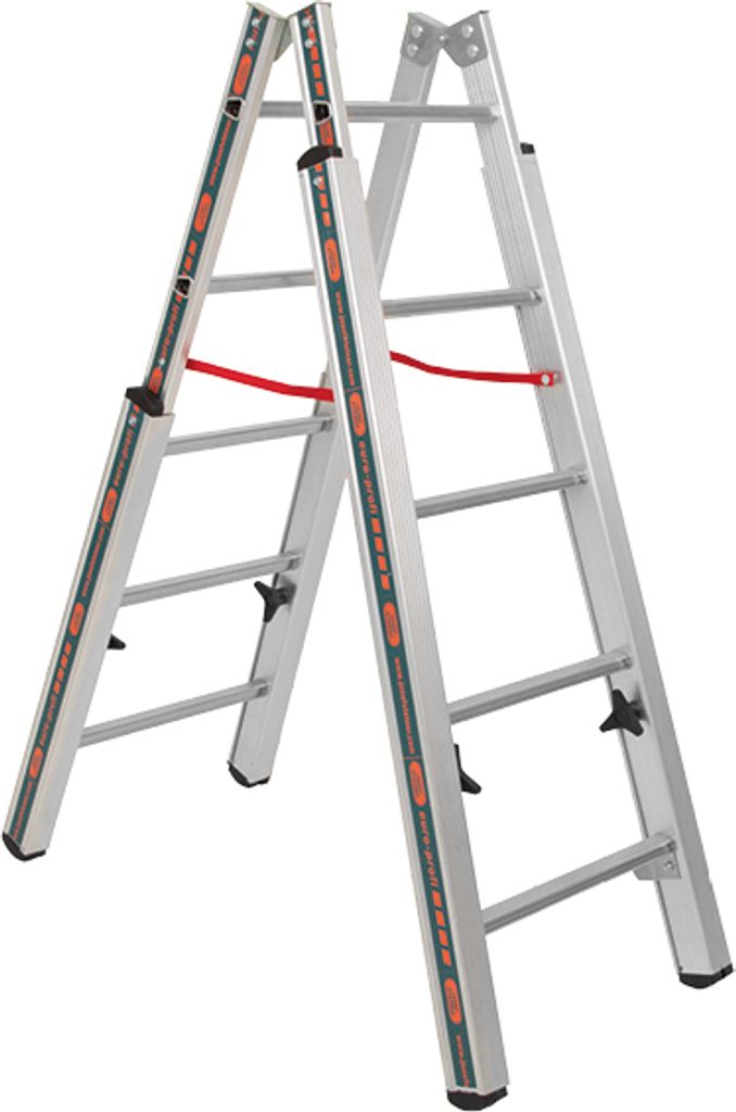 Alu Treppen-Stehleiter Mod. S30576 - Sprossenanzahl: 2 x 5, Länge max.: ca. 1,55 m