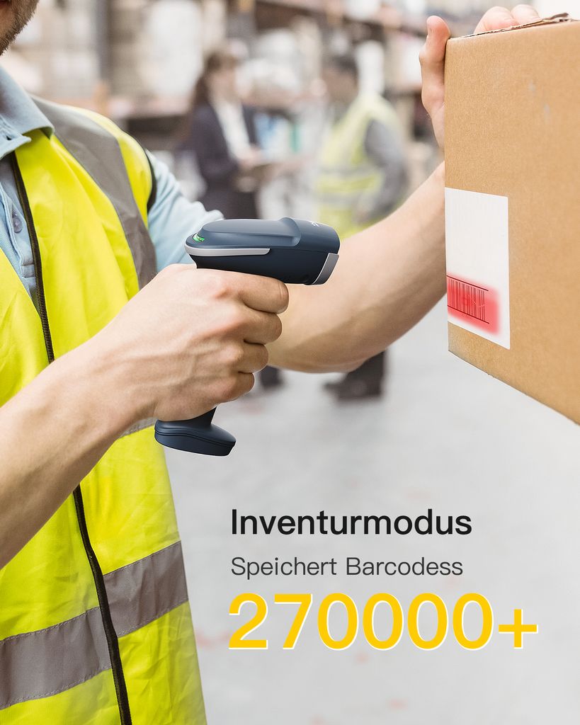 Inateck 1D/2D Kabelloser Barcode Scanner, Bluetooth 5.0, Produktbild 6