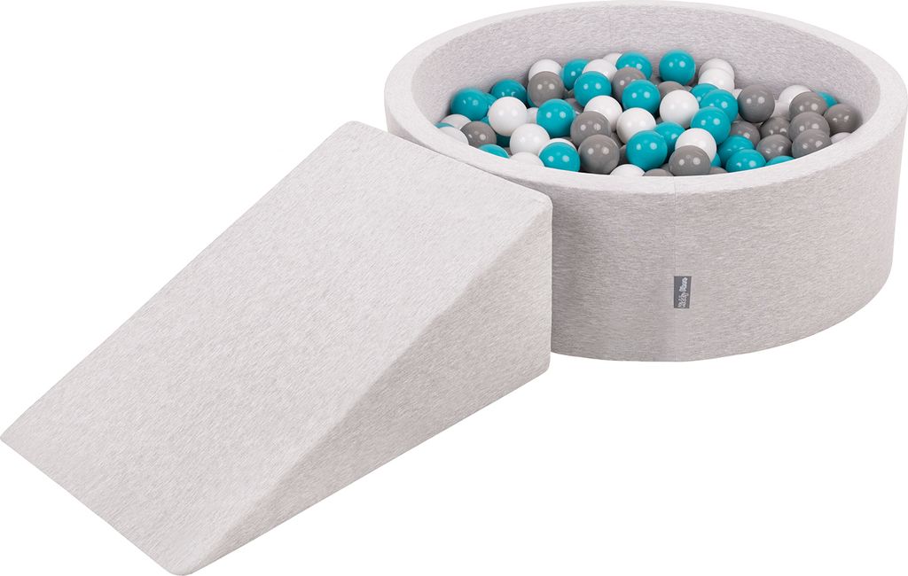 KiddyMoon Spielplatz Aus Schaumstoff Mit 100 Bälle 7cm Hindernisläufen Rund Bällebad Mit Zwickel Element Für Babys Und Kinder