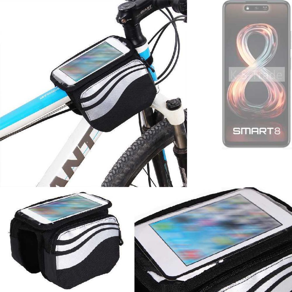 K-S-Trade Rahmentasche Fahrrad-Halterung kompatibel mit Infinix Smart 8 Rahmenhalterung Fahrrad Handyhalterung Fahrradtasche Handy Smartphone
