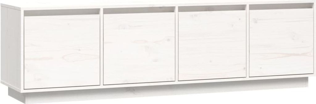 TV-Schrank Weiß 156x37x45 cm Massivholz Kiefer
