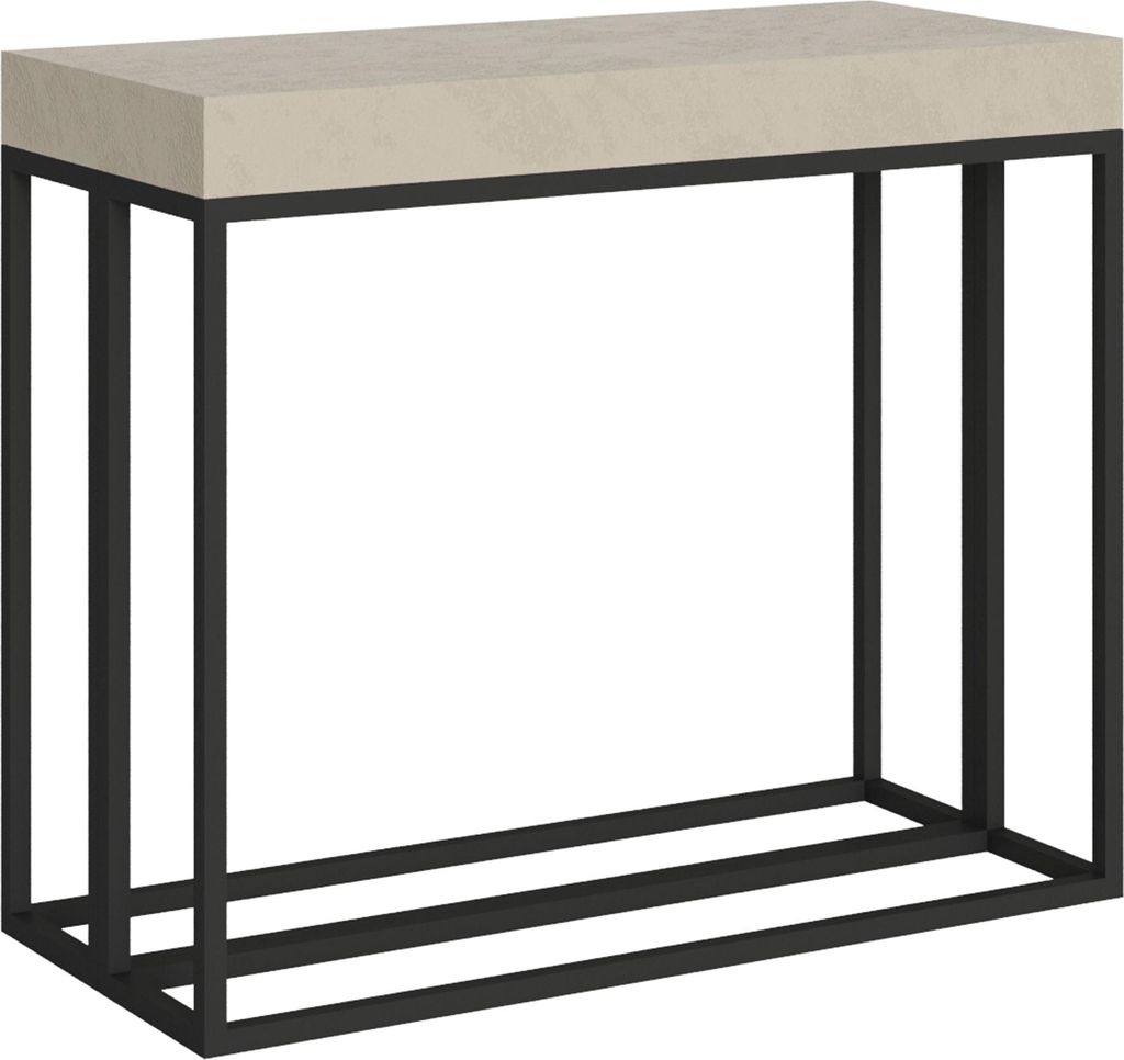 ITAMOBY - Ausziehbarer Konsolentisch 90x40/196 cm Epoca Small Kaschmir mit Eisenrahmen aus Anthrazit
