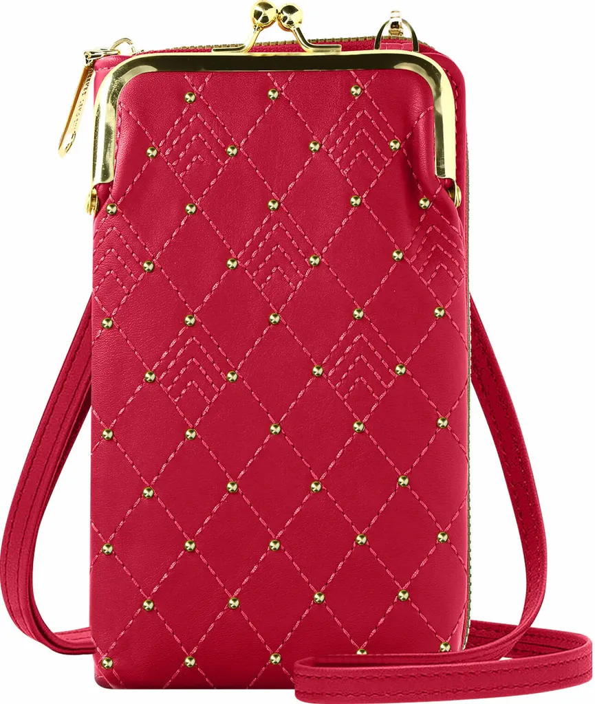 Mini Bag Smartphone Rosa Borchie Oro | Must-Have Accessori 2024