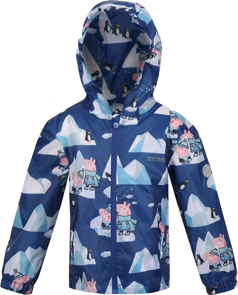 Regatta - "Penguin" Jacke, wasserfest Zum Falten für Kinder RG8299 (102) (Space-Blau/Eisblau)