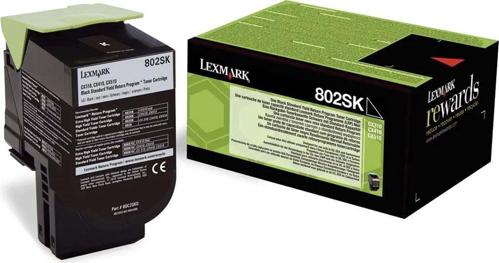 Toner Lexmark 802SK Nero Originale 80C2SK0 - Alta Resa per Ufficio