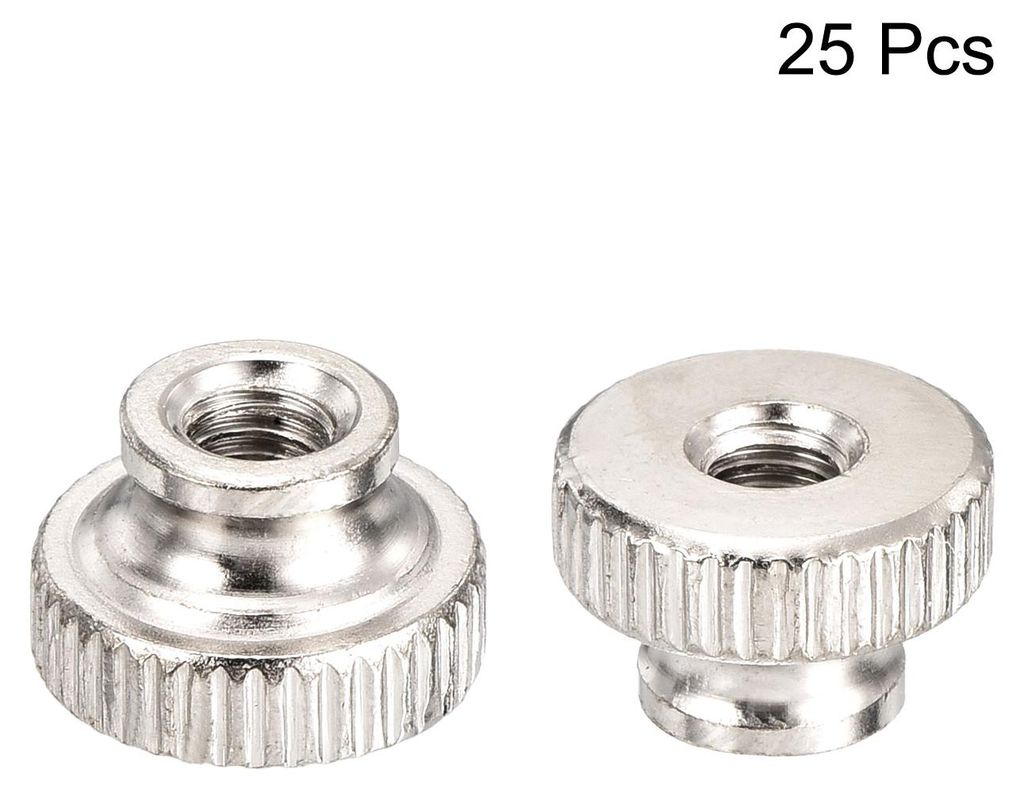 Ger?ndelte Daumenmutter, 25 Stš¹ck M4x0,7mm Eisen Runde Kn?pfe Befestigungselemente fš¹r 3D-Drucker Teile, Silberton