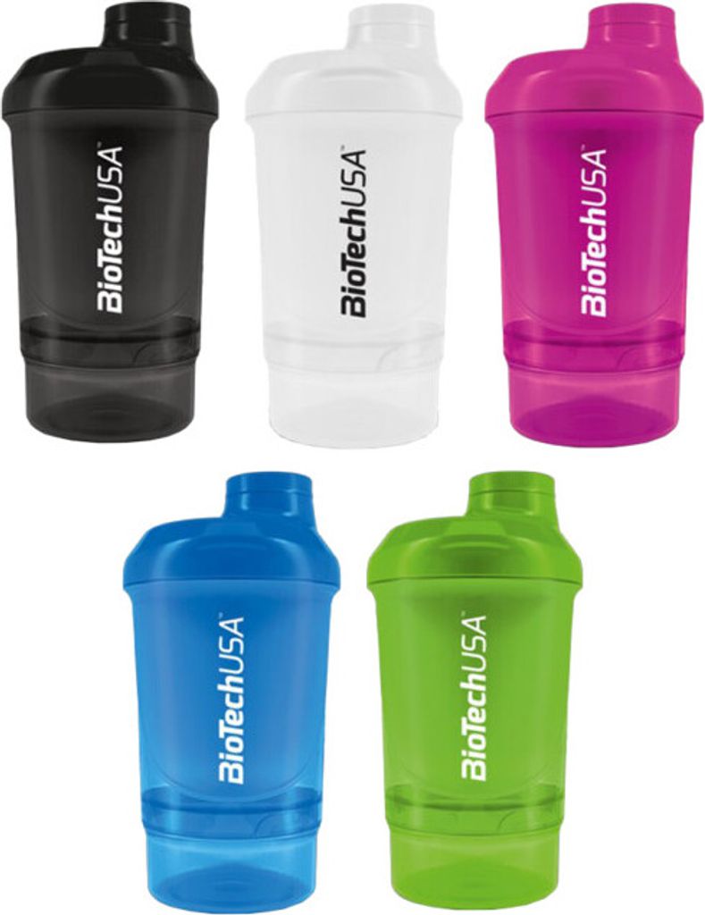 BioTech USA Shaker NANO 300 ml + 150 ml smoke / Mehrteiliger Shaker / Praktischer zweiteiliger Shaker mit Stauraum