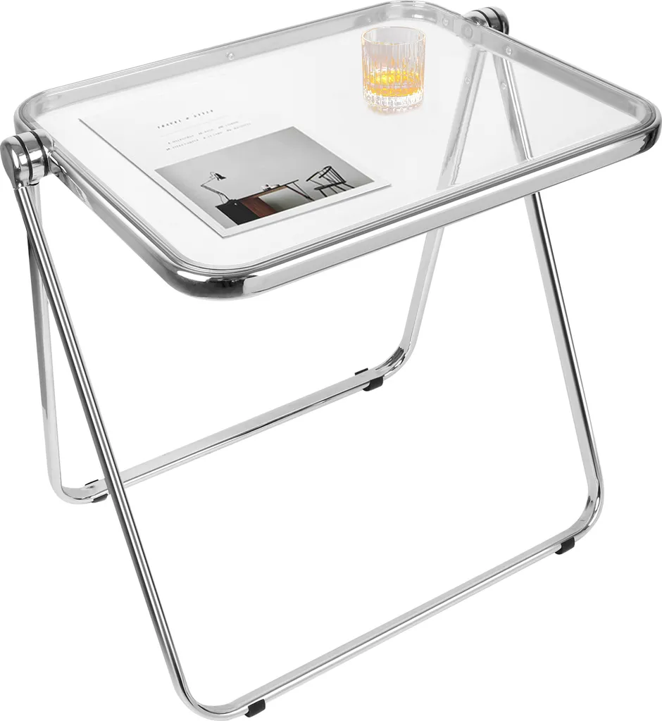 Table d'appoint pliante pour manger sur le balcon - Métal transparent