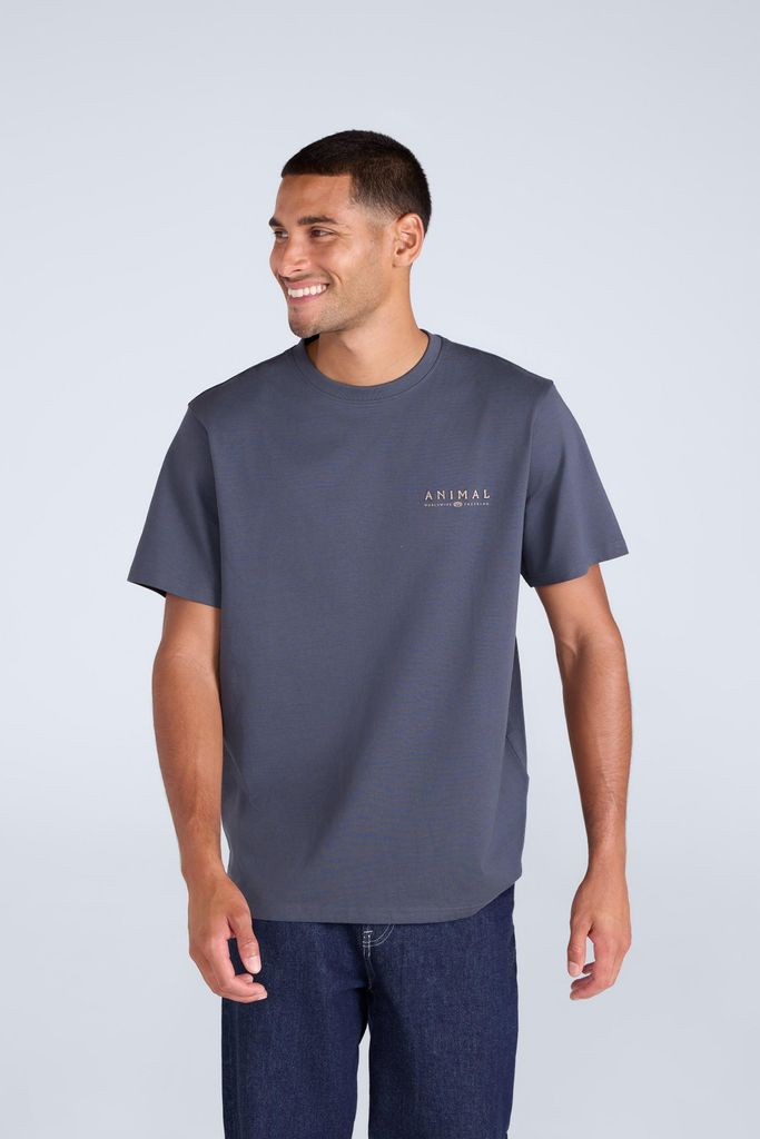 Animal - "Chase" T-Shirt für Herren, Baumwolle aus biologischem Anbau, Sommer MW302 (L) (Dunkelgrau)