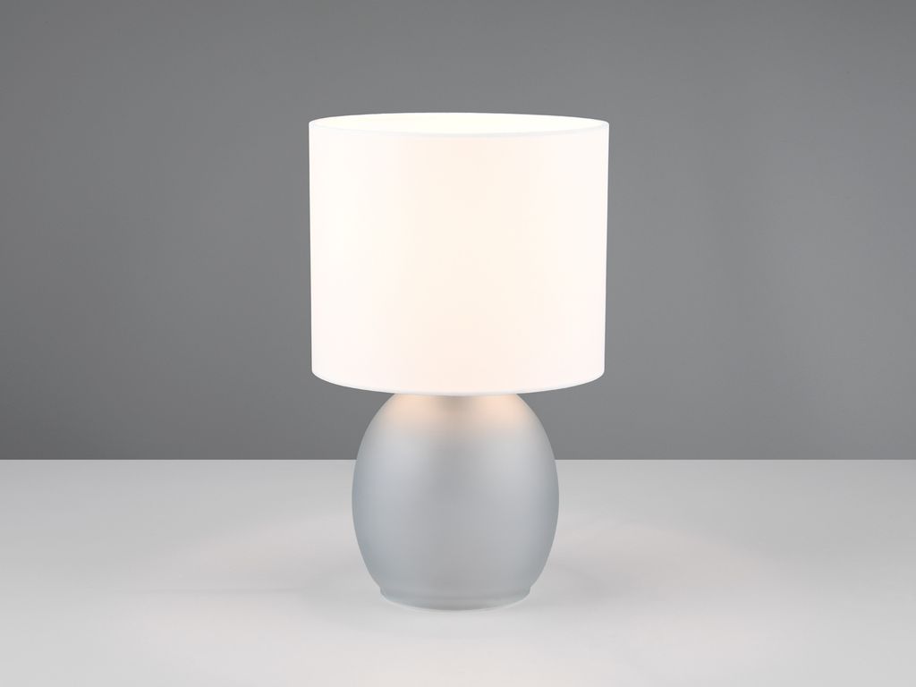 TRIO-Leuchten Tischleuchte VELA DH 18x29 cm grau Tischlampe Klemmleuchte