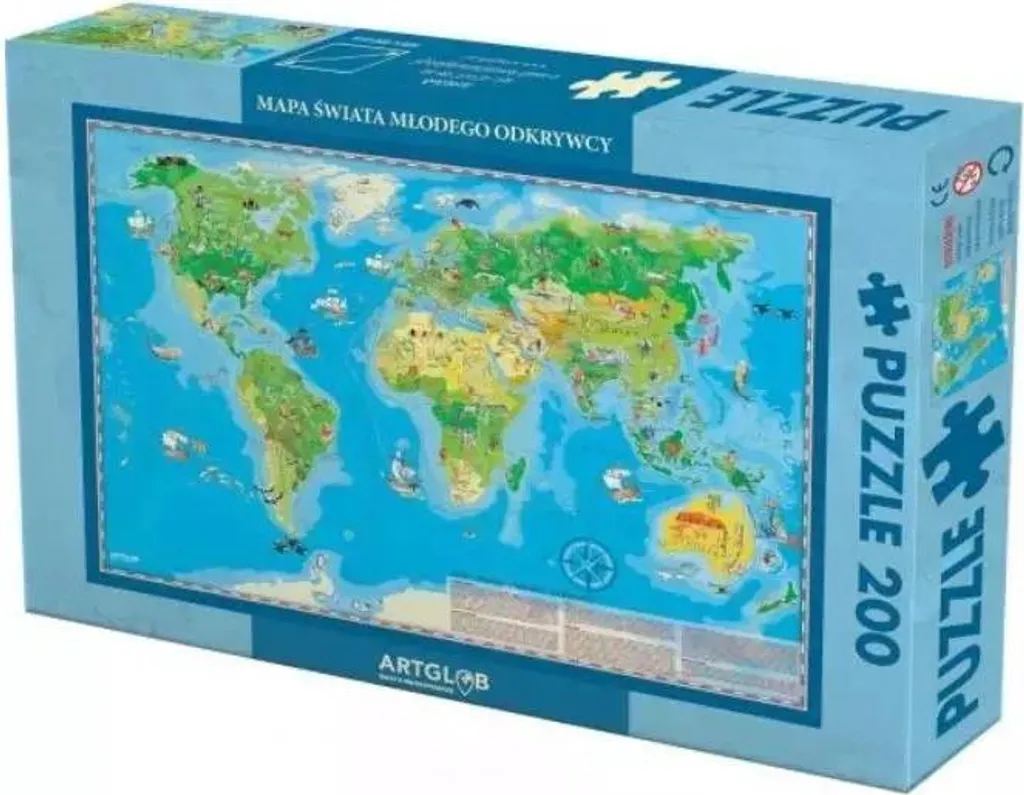 Puzzle 200 pièces Le monde du jeune explorateur pour apprendre la géo