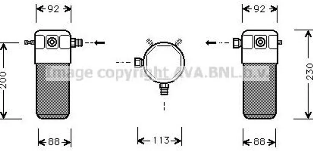 Bouteille déshydratante climatisation AVA VOD099 compatible OE 1258676