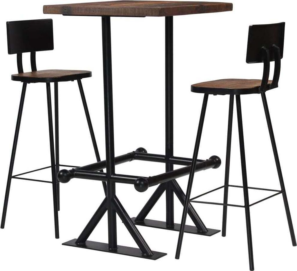 The Living Store Bar-Set 3-tlg. Altholz Massiv