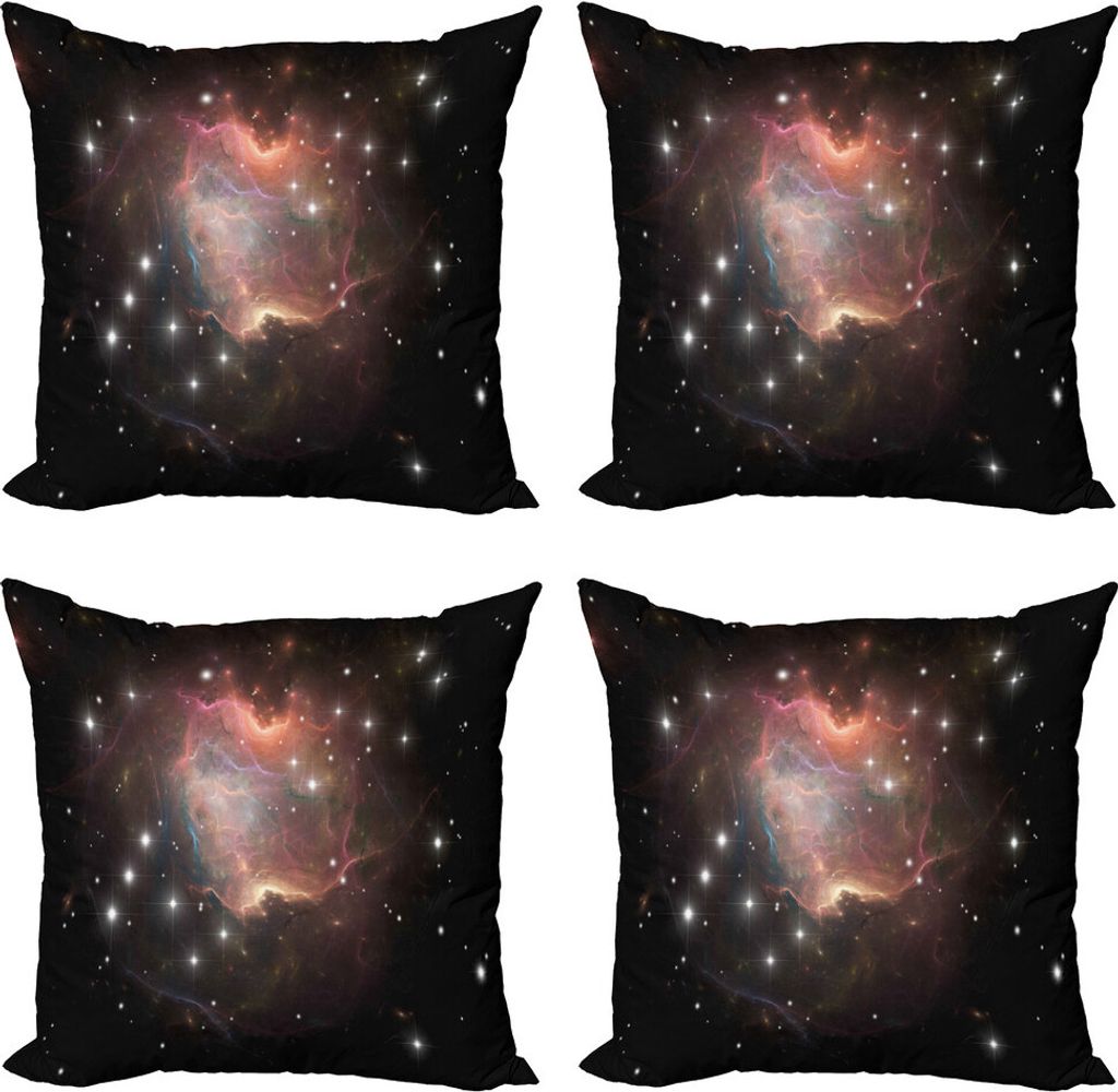 ABAKUHAUS Konstellation Kissenbezug Set (4 Stück), Tief Weltraum, Moderner Doppelseitiger Digitaldruck, 40 cm x 40 cm, Mehrfarbig