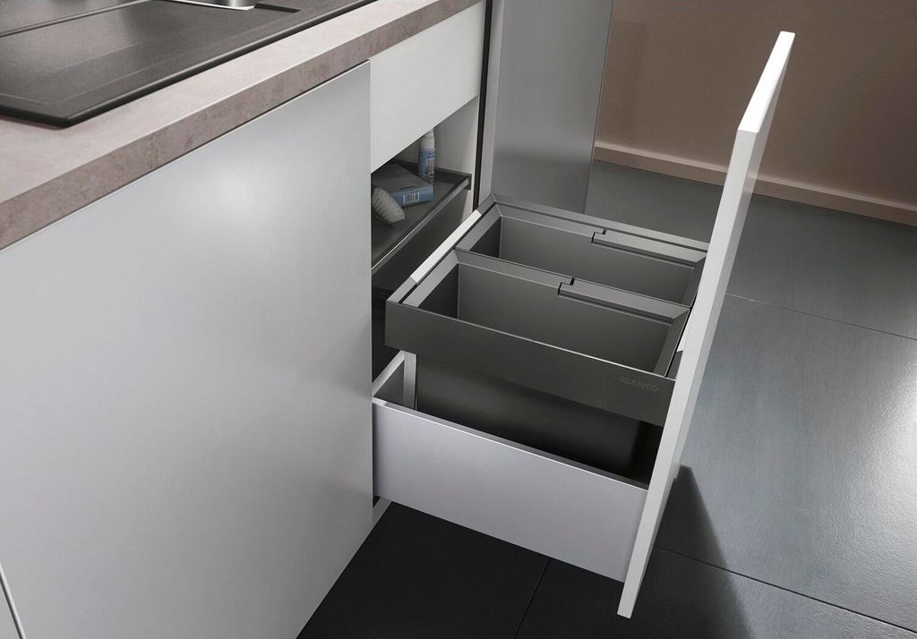 BLANCO FLEXON II 45/2 Mülltrennsystem Frontauszug / Kunststoff / Anthrazit / 2 x 16 Liter