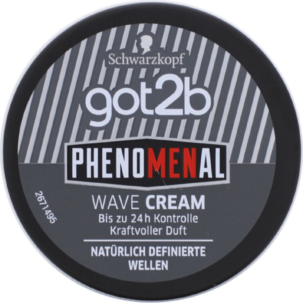 got2b Phenomenal Wave Cream 100ml Hair Wax for Men Gives Naturally Defined Waves for Medium to Long Hair Styling Cream for Up to 24 Hours Control