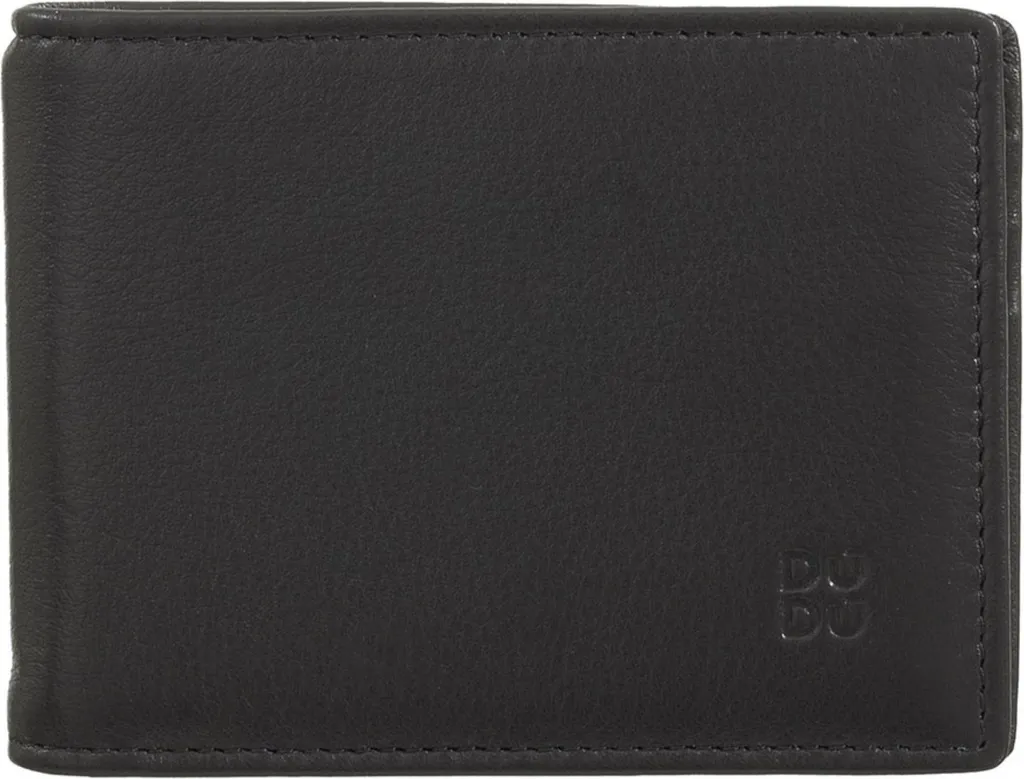 Portefeuille Compact pour Homme DuDu - Maroquinerie de Luxe en Cuir Noir