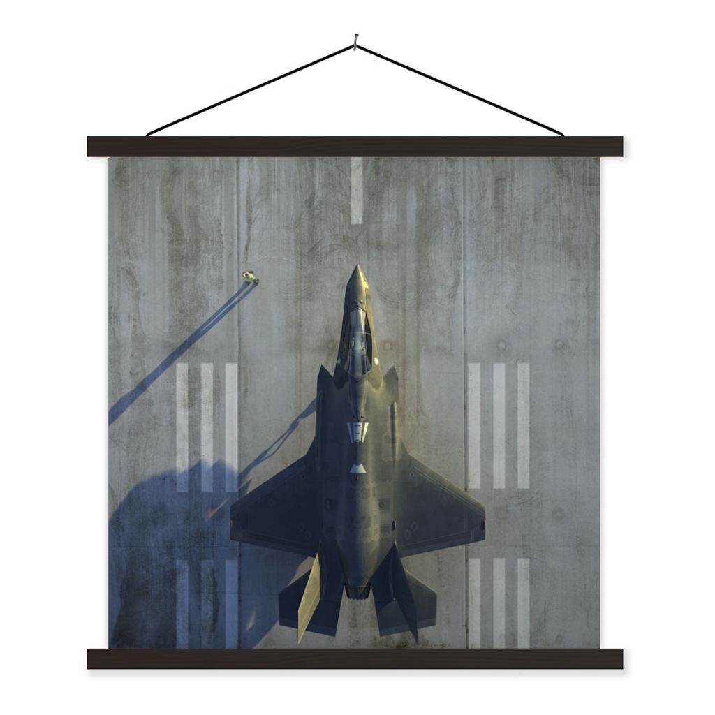 MuchoWow Textilposter Der F-35 Lightning II Jet am Boden 40x40 cm mit schwarzem Rahmen - Fotos