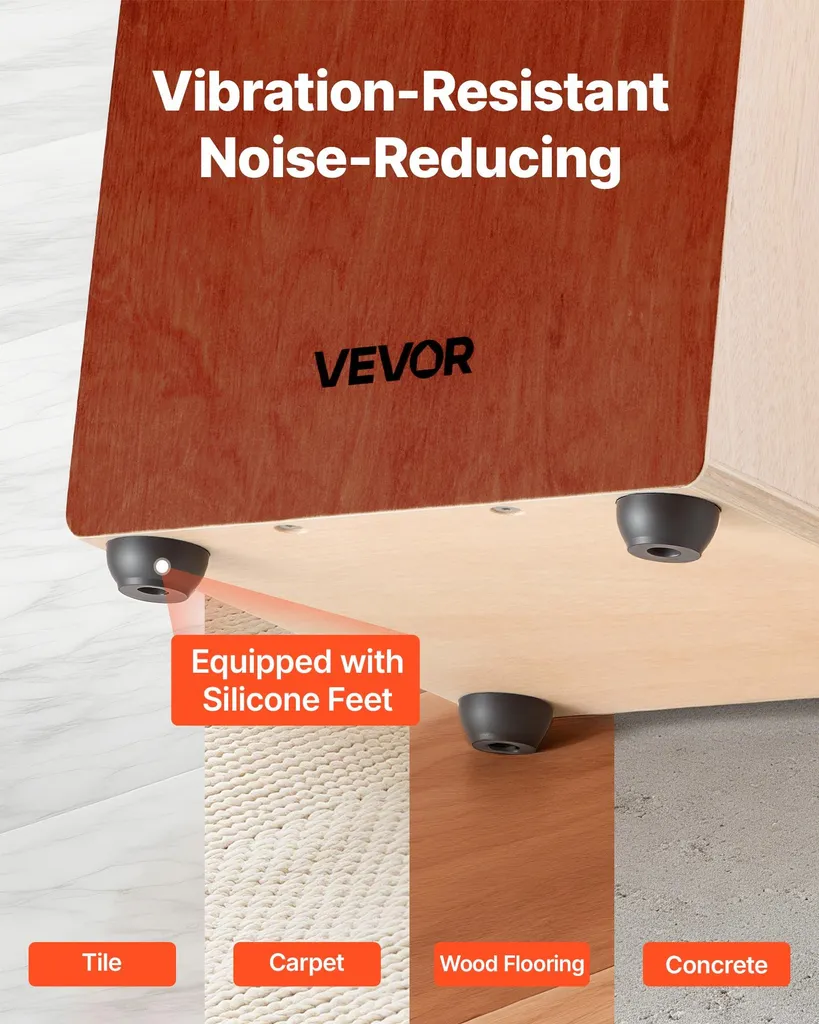 VEVOR Cajon Percussion avec Cordes de Guitare et Pieds Silicone 43cm - 4