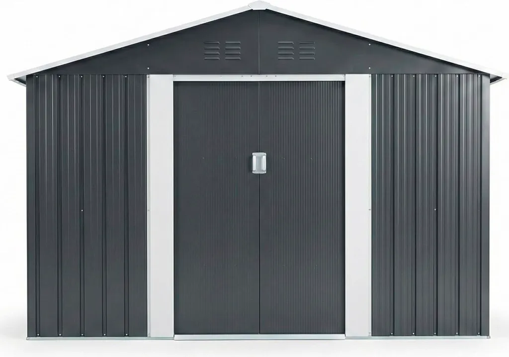Fornorth Remise à outils 5.29m2 en métal gris anthracite avec double porte