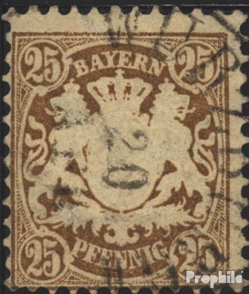Briefmarken Bayern 1876 Mi 41 gestempelt Staatswappen