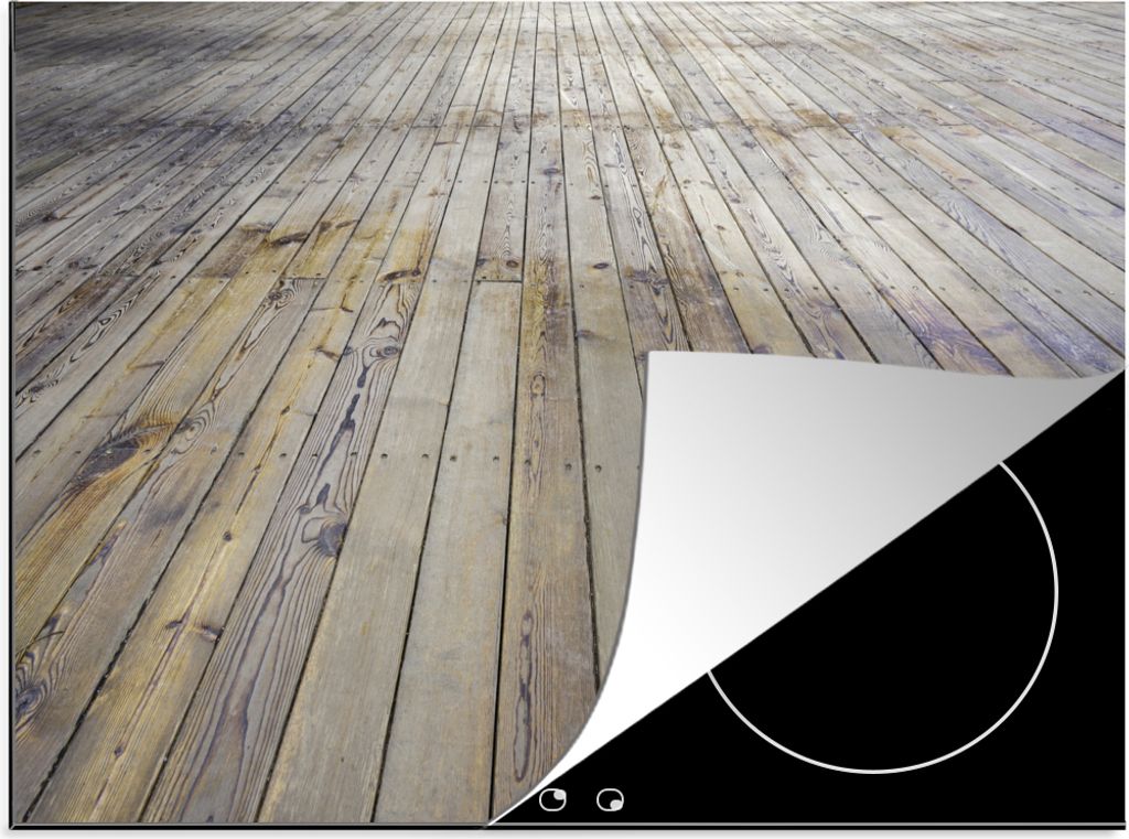 KitchenYeah Herdabdeckplatte Struktur aus Holzbrettern , 71x52cm, Küche Deko, Glaskeramikfeld Herdabdeckung, Abdeckplatte fùr Kochfeld